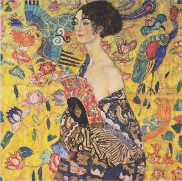 Gustavo Klimt Painting - Dama con abanico Gustav Klimt